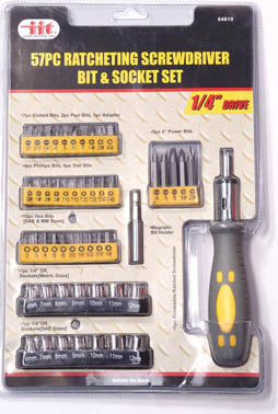 IIT 57pc RATCHET SCREWDRIVER & BIT SET