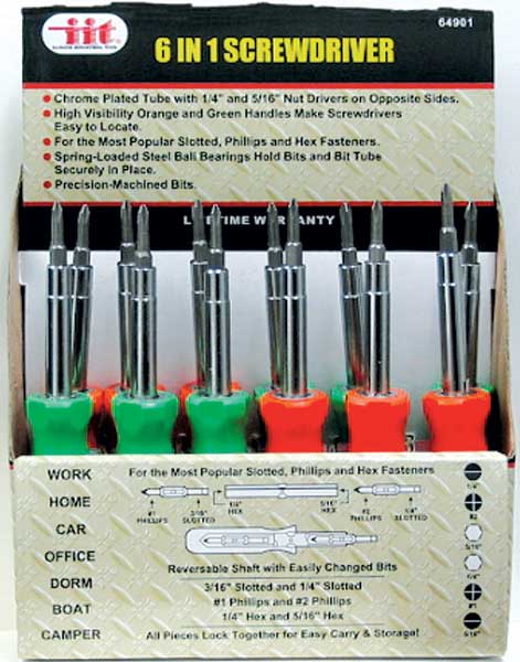 IIT 6 in 1 FLIP OVER SCREWDRIVER