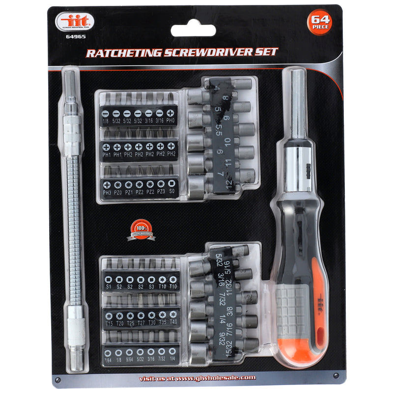 IIT 64pc RATCHETING DRIVER SET