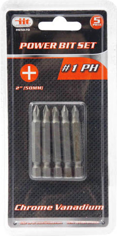 65070-IIT 5pc #1 PHILLIPS BIT SET-CRV