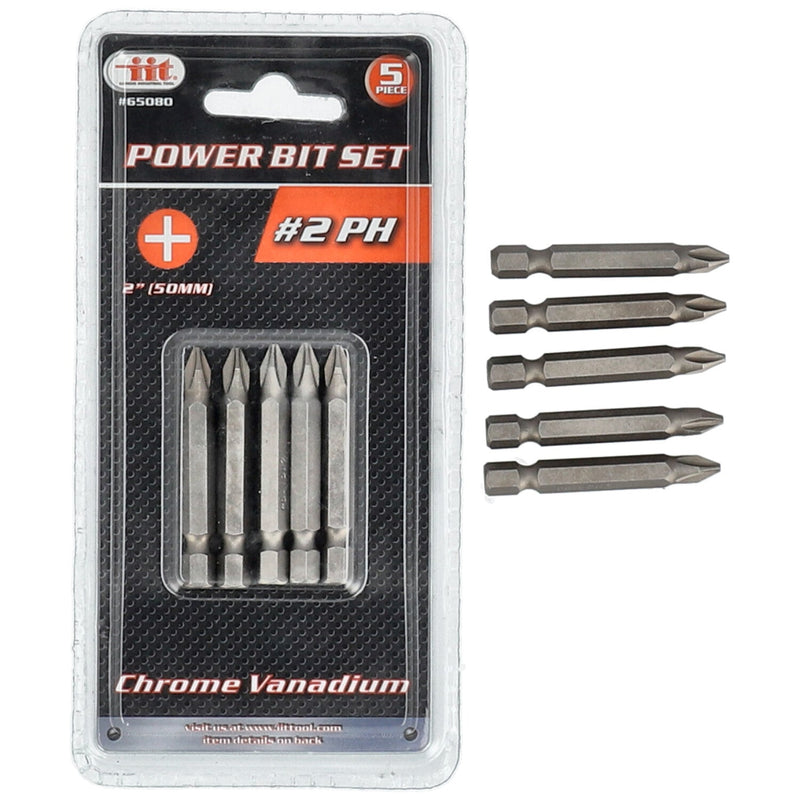 65080-IIT 5pc #2 PHILLIPS BIT SET-CRV