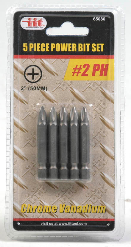 65080-IIT 5pc #2 PHILLIPS BIT SET-CRV