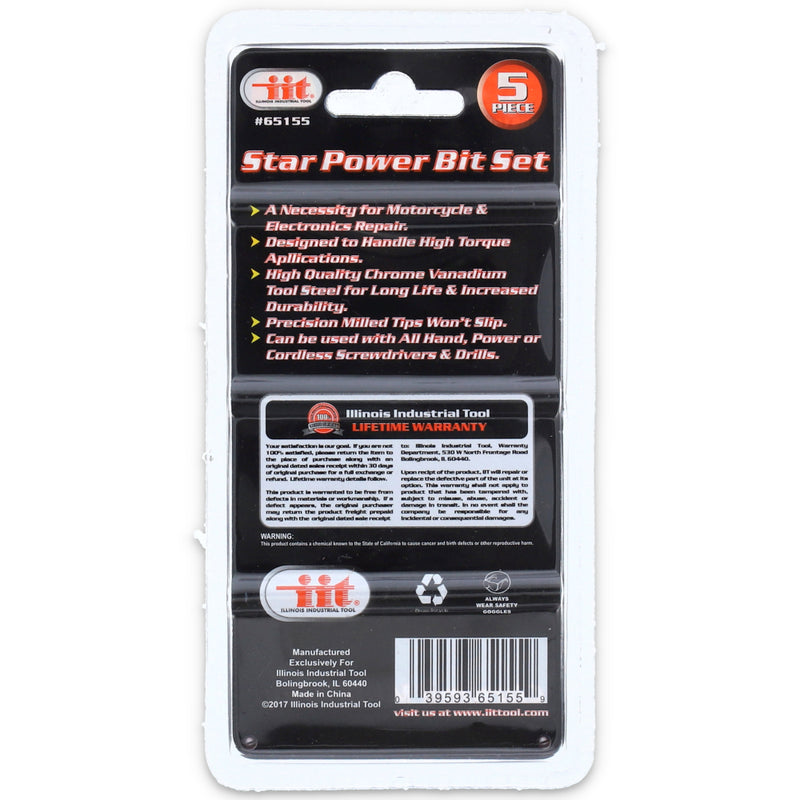 65155-IIT 5pc T27 POWER BIT SET- CRV