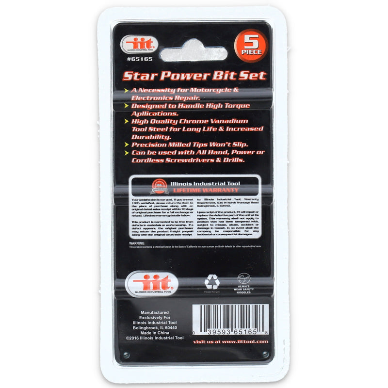 IIT 5PC T30 POWER BIT SET- CRV