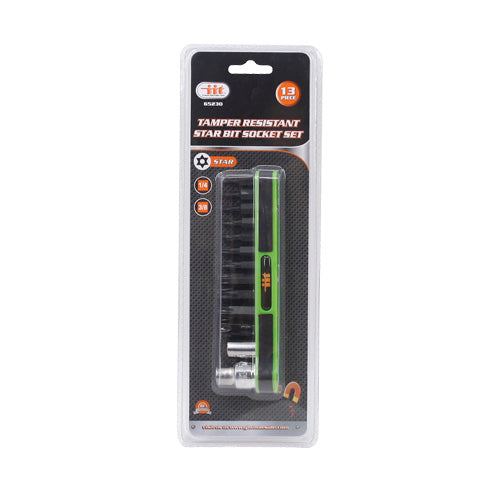IIT 13pc TAMPER RESISTANT STAR BIT SOCKET SET