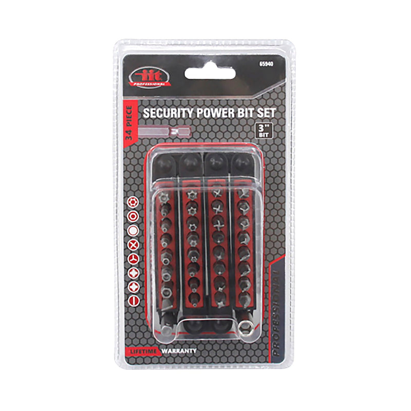 IIT PRO 34PC 3'' SECURITY POWER BIT SET WITH QUAD FOLD BIT HOLDER