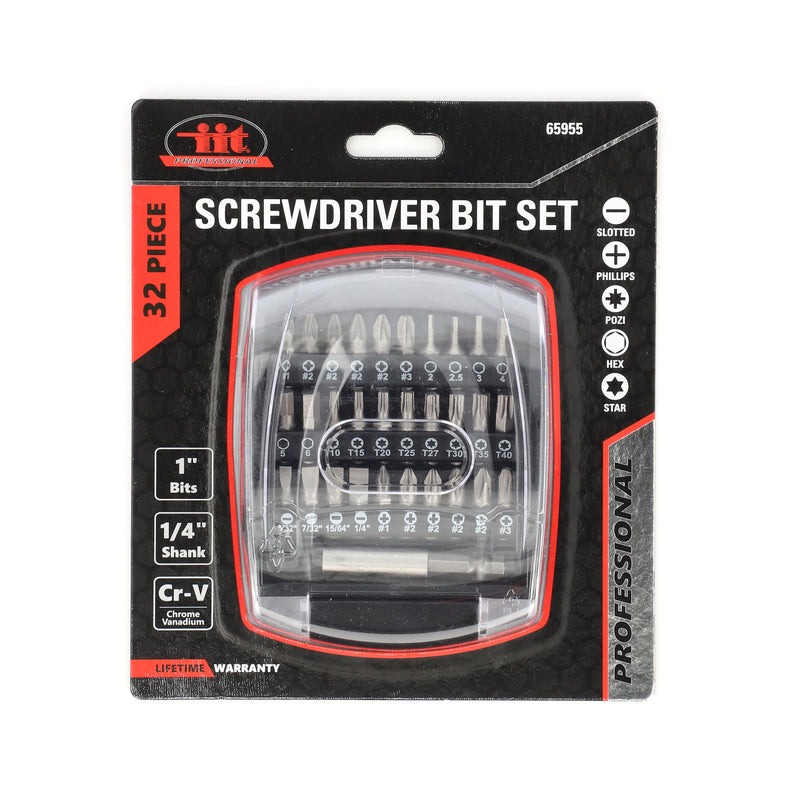 IIT PRO 32PC CRV SCREWDRIVER BIT SET WITH CASE