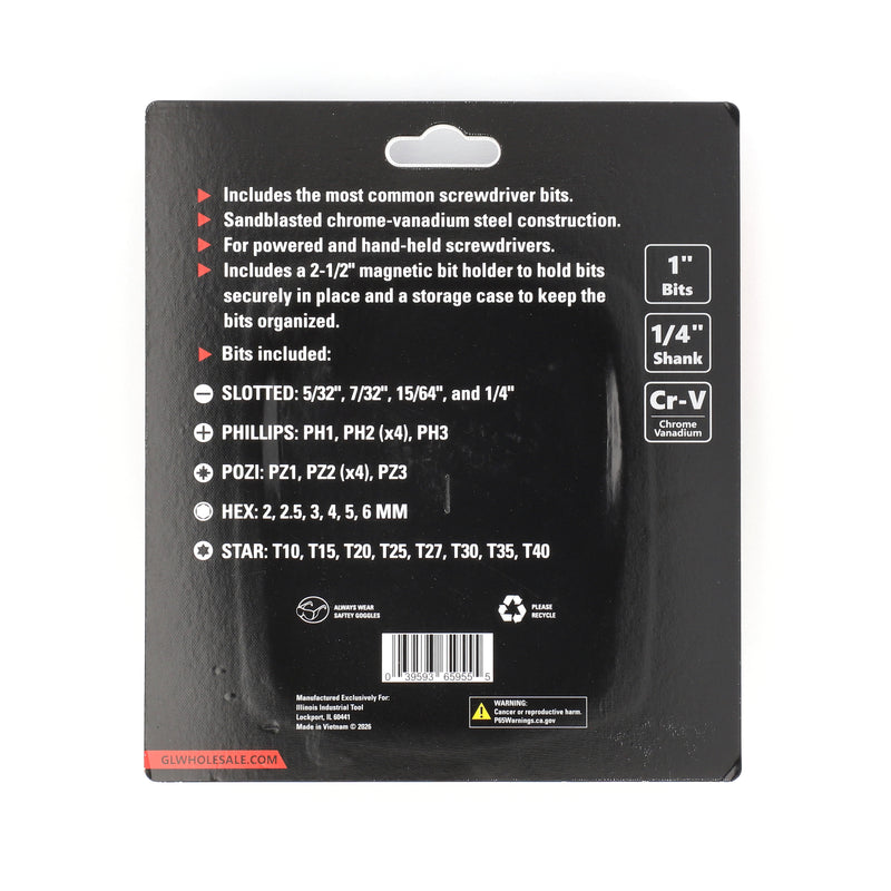 IIT PRO 32PC CRV SCREWDRIVER BIT SET WITH CASE