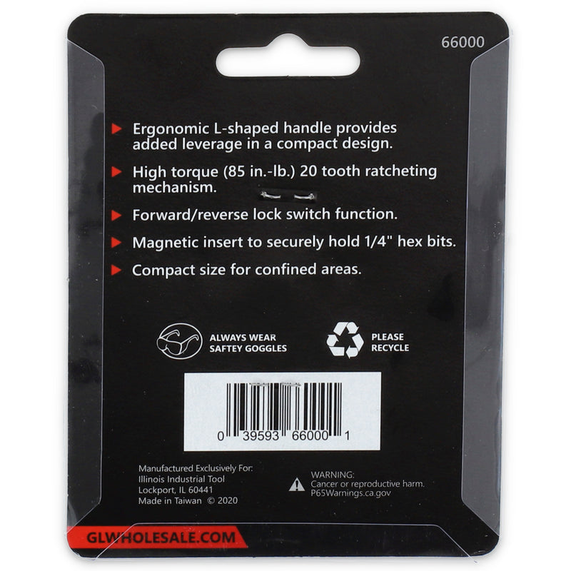 IIT PRO MINI RATCHETING BIT DRIVER 1/4'' DRIVE HI-TORQUE