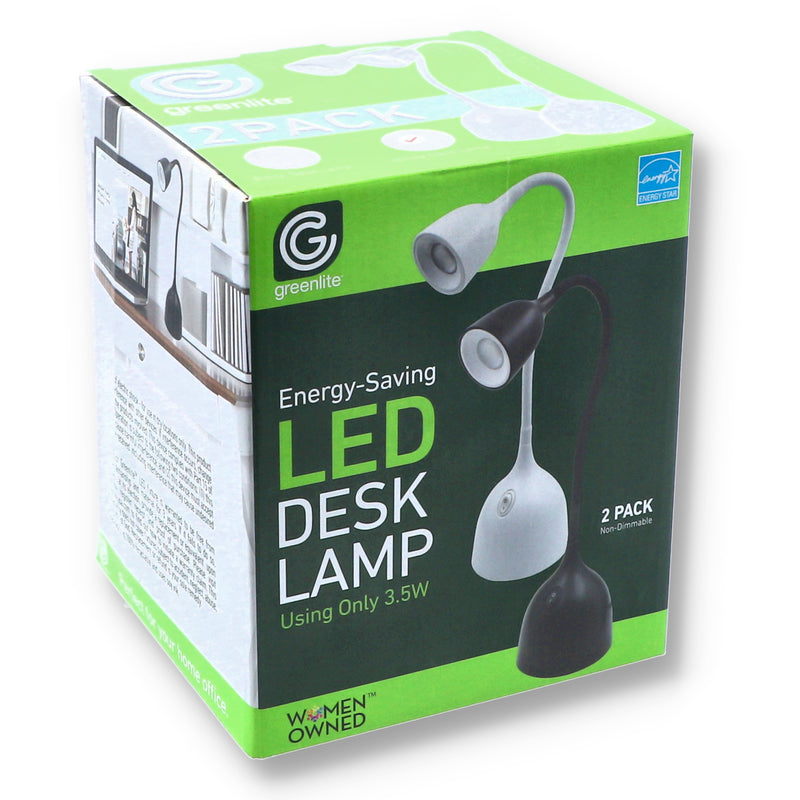 2pk LED GOOSENECK DESK LAMPS