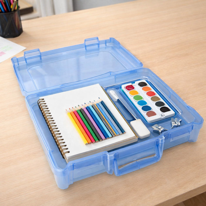 FLAMBEAU 14x14'' BLUE TRANSLUCENT ART & CRAFT ORGANIZER