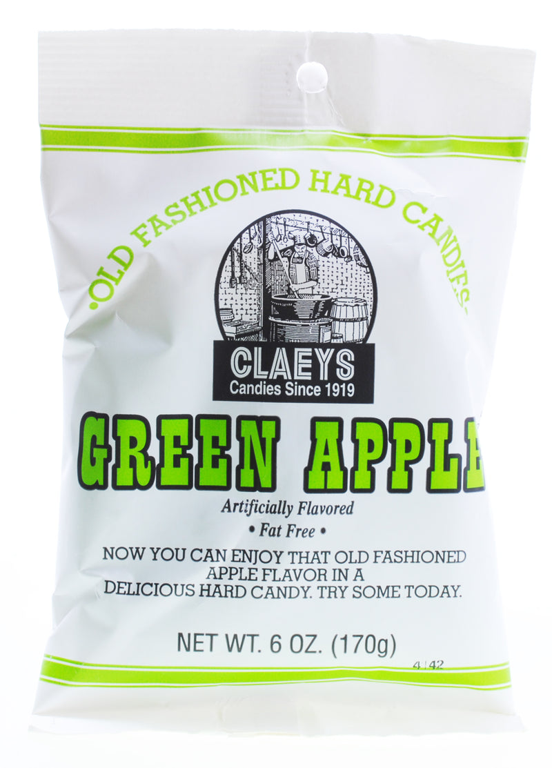 CLAEYS GREEN APPLE HARD CANDY - PEG BAG