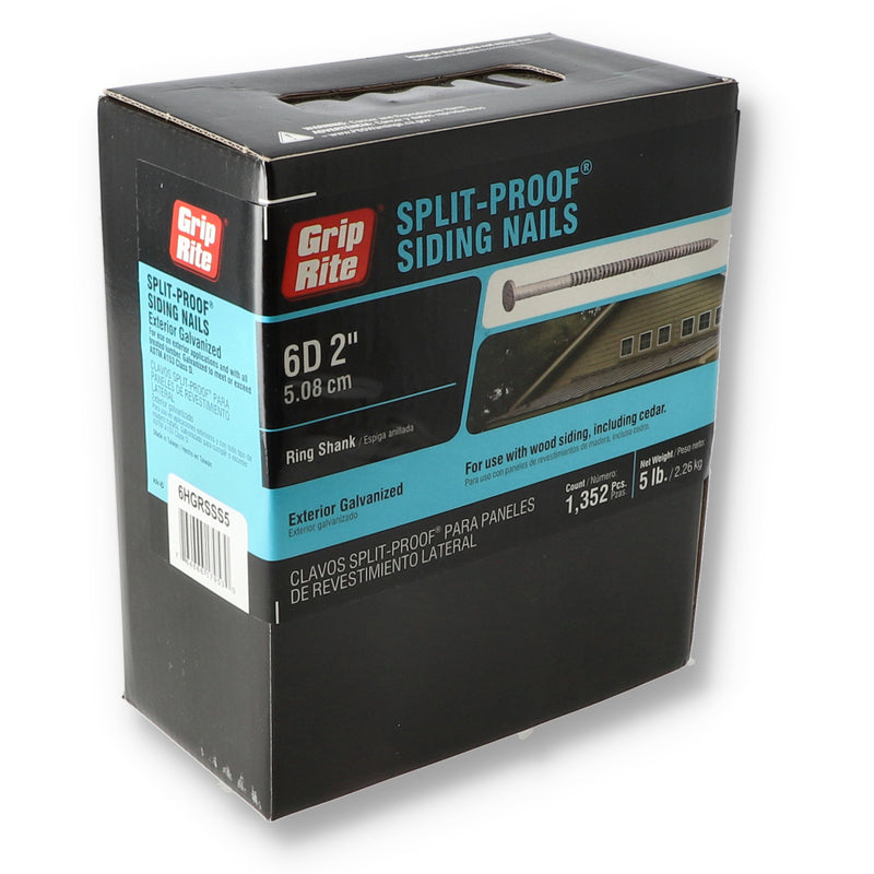 GRIP-RITE 5LB SPLIT-PROOF SIDING NAILS 6D 2''