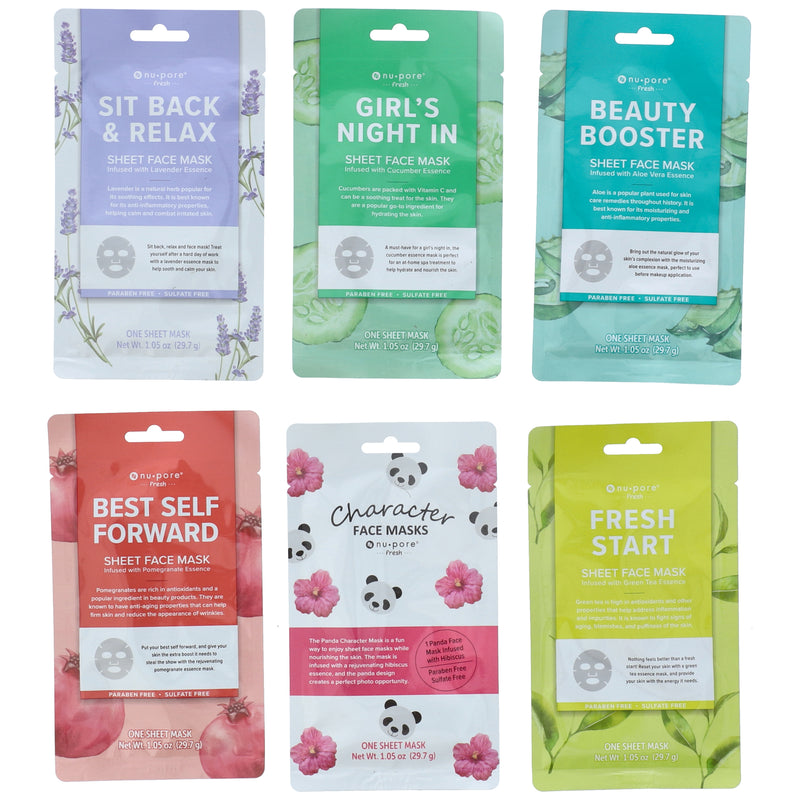 NU-PORE K-BEAUTY SHEET FACE MASK ASSORTMENT