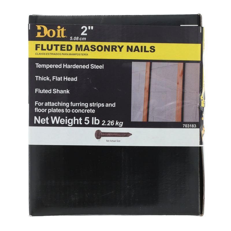 DO-IT 5LB FLUTED MASONRY NAILS 2'' TEMPERED STEEL FLUTED SHANK