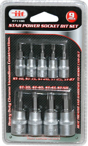 IIT 9pc STAR POWER SOCKET BIT SET