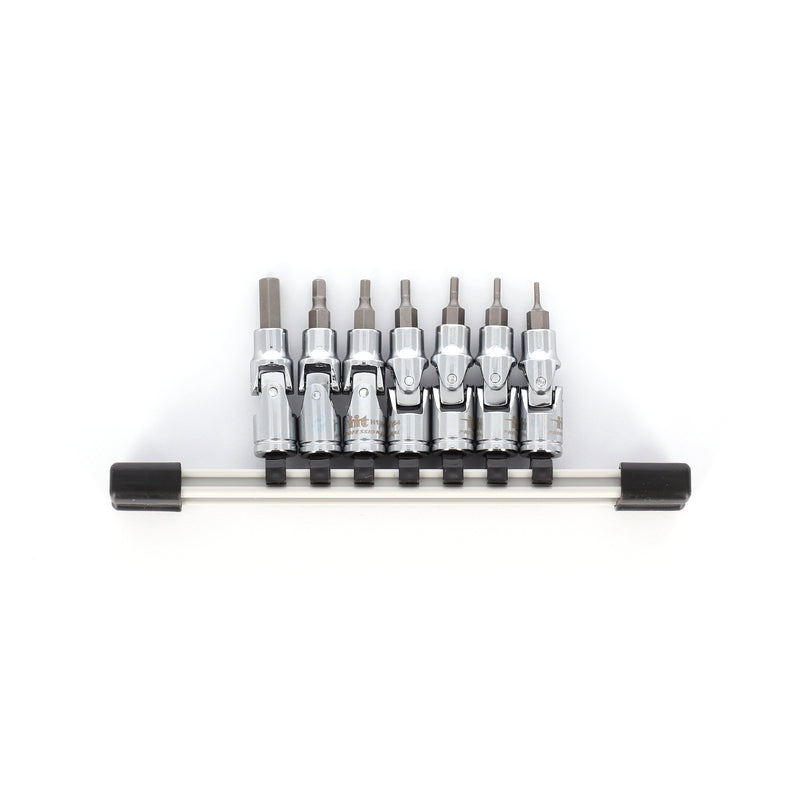 IIT PRO 8PC 1/4'' DRIVE FLEX HEX BIT SAE SOCKET SET ON RAIL