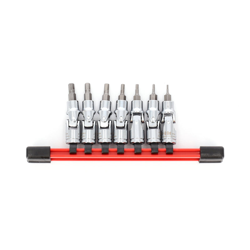 IIT PRO 8PC 1/4'' DRIVE FLEX HEX BIT METRIC SOCKET SET ON RAIL