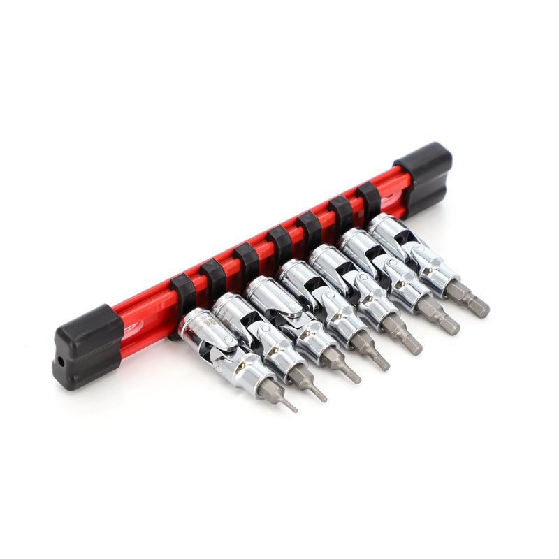 IIT PRO 8PC 1/4'' DRIVE FLEX HEX BIT METRIC SOCKET SET ON RAIL