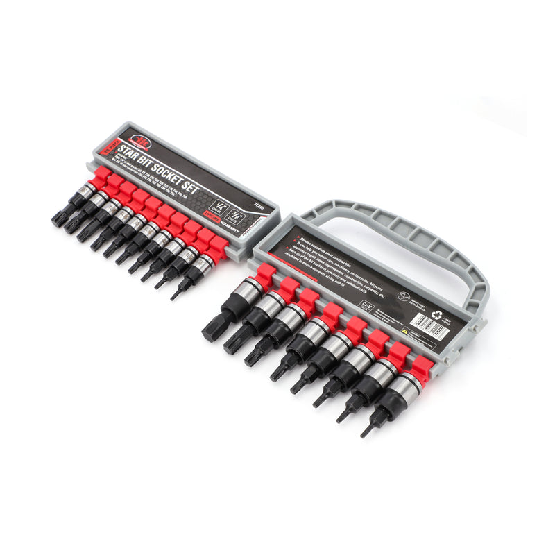 IIT PRO 18PC 1/4 & 3/8'' DRIVE STAR BIT SOCKETS RACK