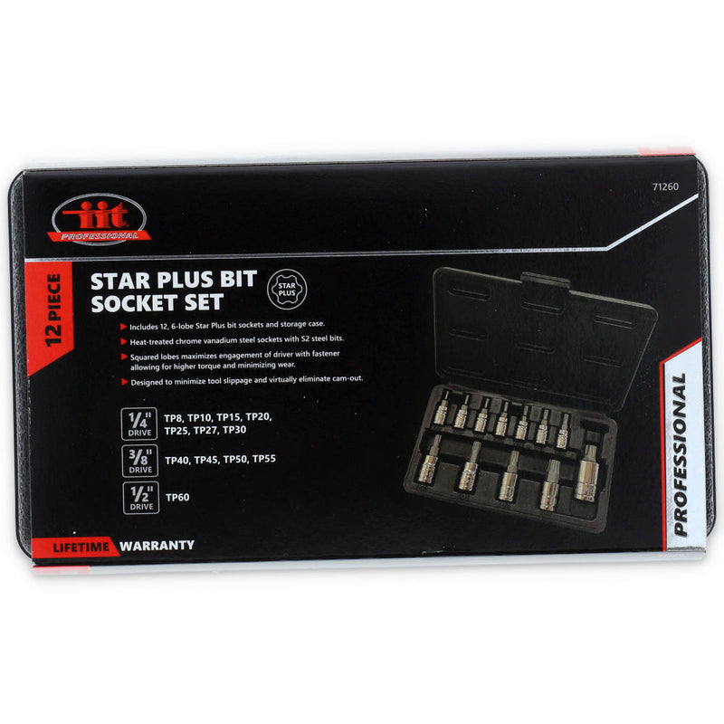 IIT PRO 12pc STAR PLUS BIT SOCKET SET