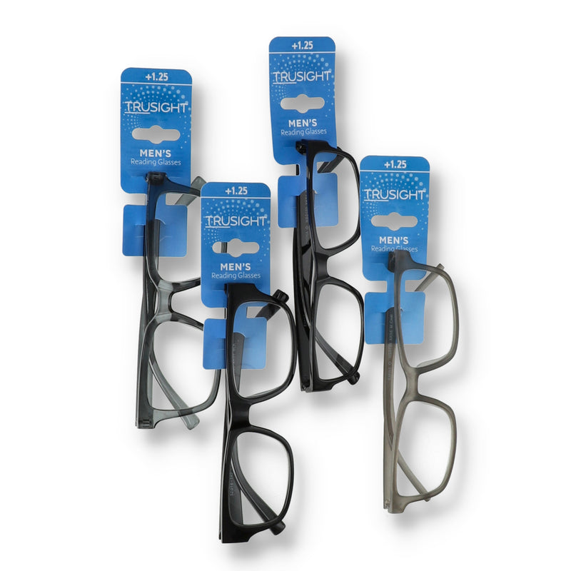 TRUSIGHT MENS PEGGABLE READERS 1.25X POWER ASSORTED COLORS