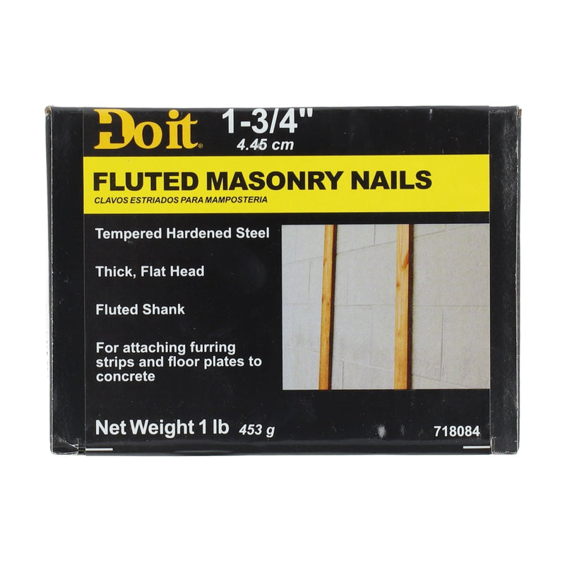 DO-IT 1LB FLUTED MASONRY NAILS 1-3/4'' TEMPERED STEEL FLUTED SHANK