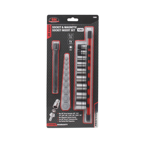 IIT PRO 19PC 3/8'' DRIVE SOCKET & MAGNETIC SOCKET INSERT SET SAE