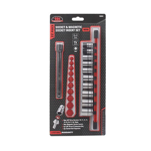 IIT PRO 21PC 3/8'' DRIVE SOCKET & MAGNETIC SOCKET INSERT SET METRIC