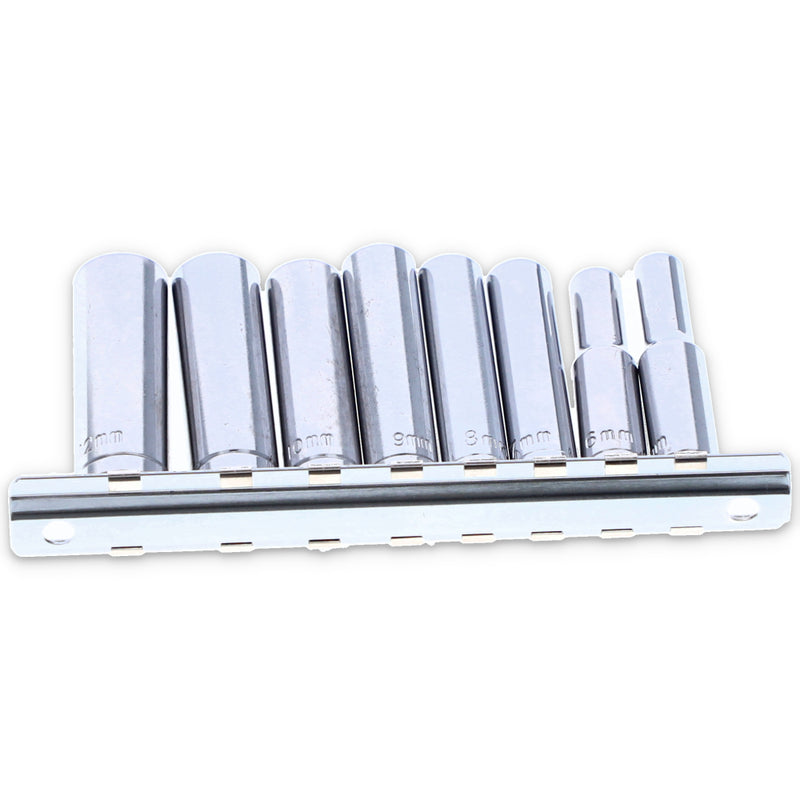 IIT 9PC 1/4'' DRIVE DEEP CHROME SOCKETS METRIC