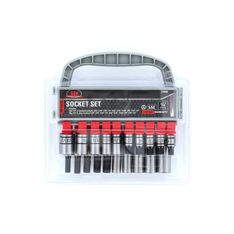 IIT PRO 20PC 1/4'' DRIVE CRV DEEP & SHALLOW SOCKET RACK