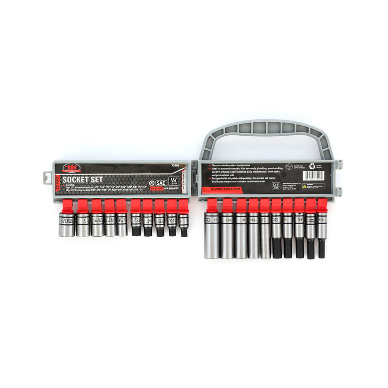 IIT PRO 20PC 1/4'' DRIVE CRV DEEP & SHALLOW SOCKET RACK