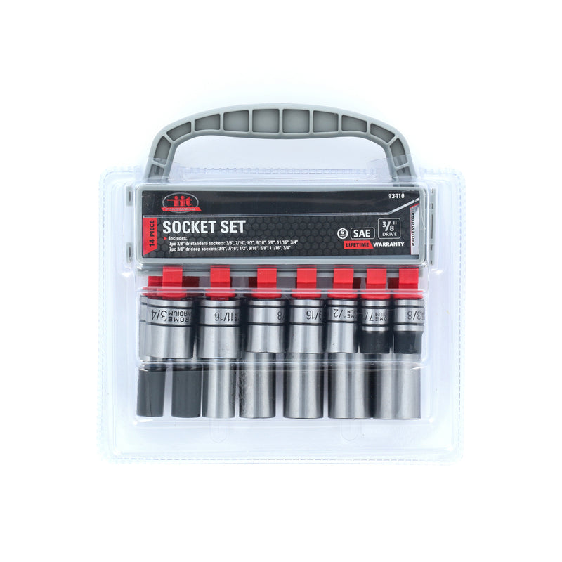 IIT PRO 14PC 3/8'' DRIVE CRV DEEP & SHALLOW SOCKET RACK