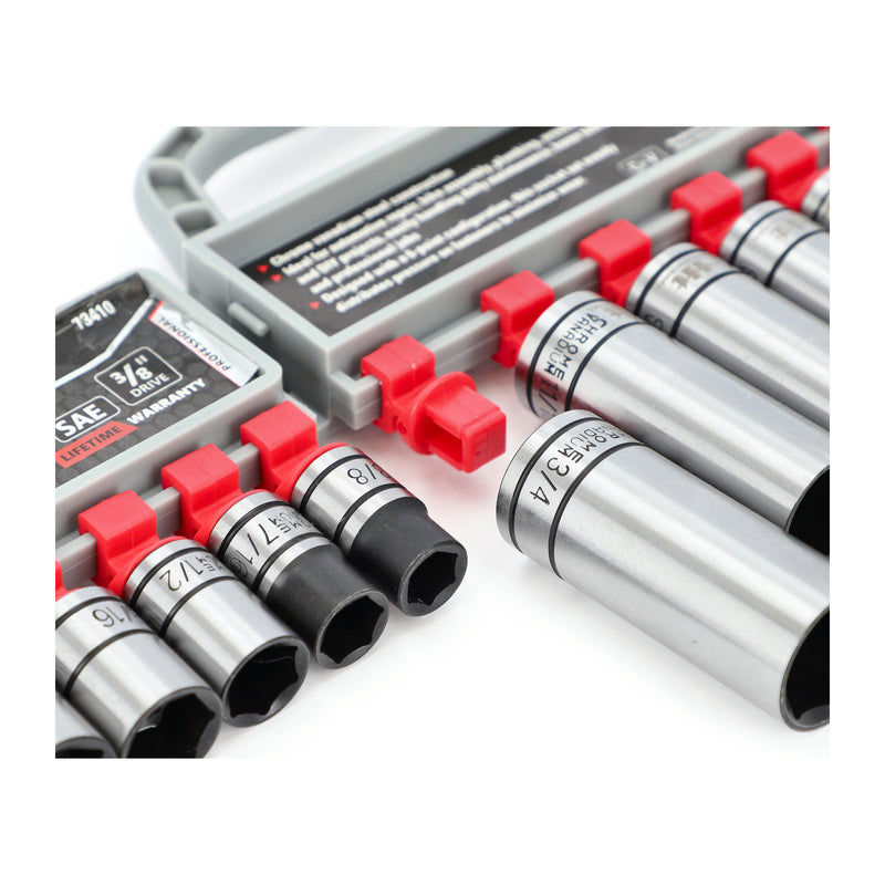 IIT PRO 14PC 3/8'' DRIVE CRV DEEP & SHALLOW SOCKET RACK