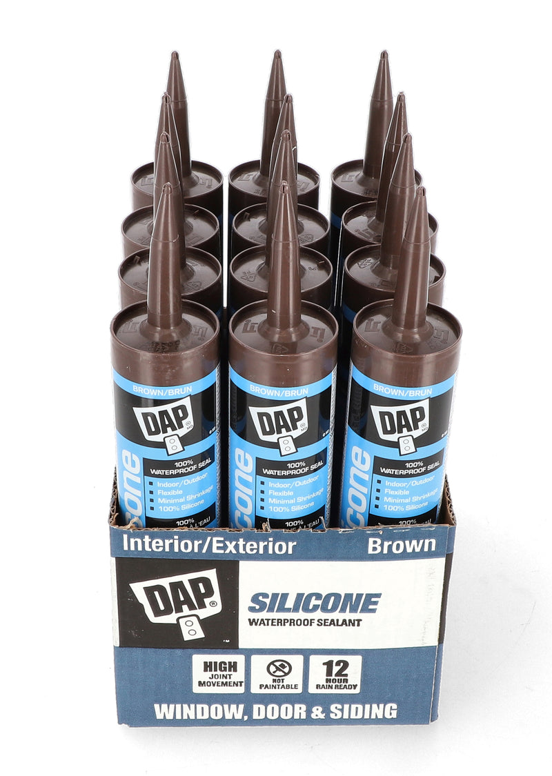 DAP SILICONE 10.1OZ WINDOW DOOR & SIDING CAULK BROWN