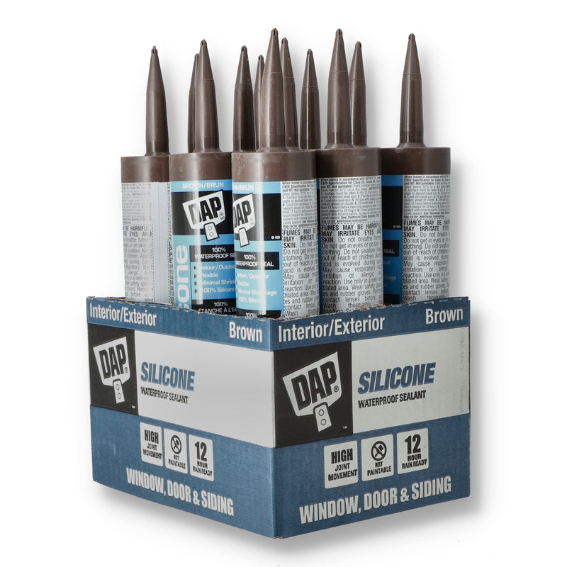 DAP SILICONE 10.1OZ WINDOW DOOR & SIDING CAULK BROWN