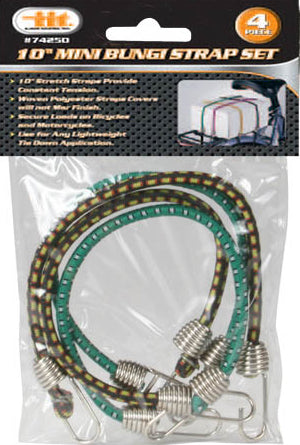 74250-IIT 4pc 10'' MICRO BUNGEE STRAP SET