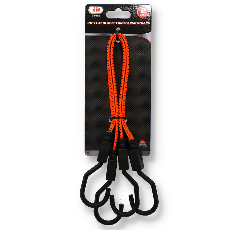 2pk 20'' FLAT BUNGEE CORD CARGO STRAPS