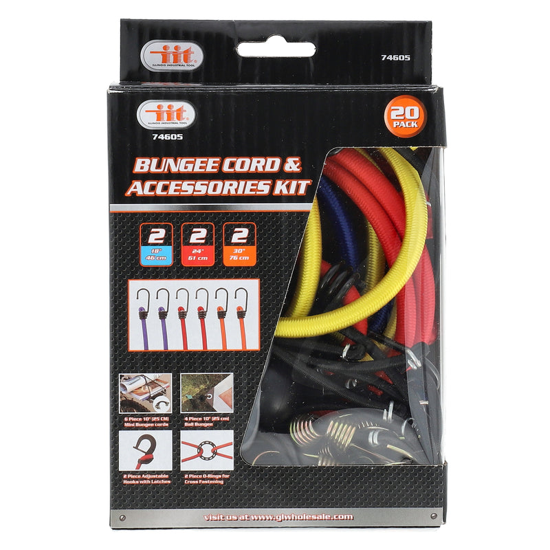 IIT 20 PACK BUNGEE CORD & ACCESSORIES