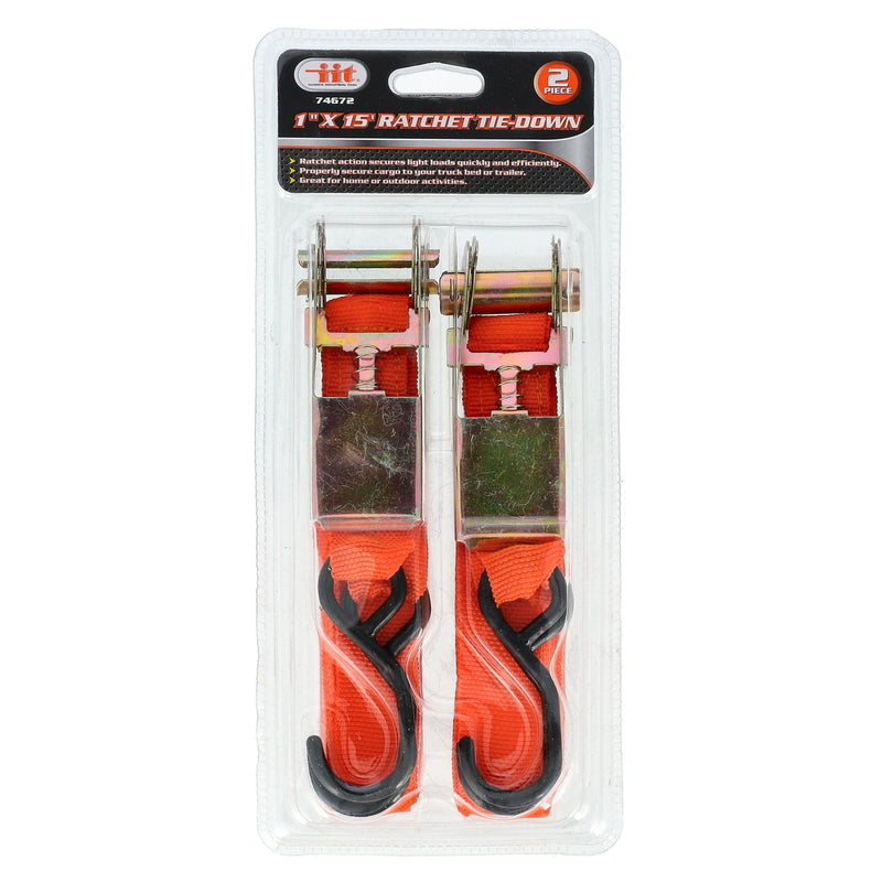 IIT 2PC 1x15' RATCHET TIE DOWN