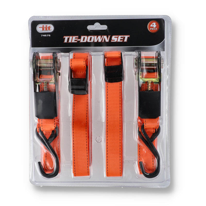 IIT 4PC TIE DOWN SET 2 -1X12' & 2 10' CAM BUCKLE