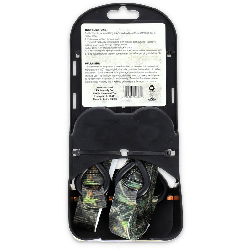 IIT 2pc 1''x15' CAMO RATCHET TIE-DOWN