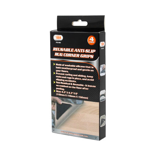 IIT 4PC REUSABLE SILICONE RUG GRIP CORNERS