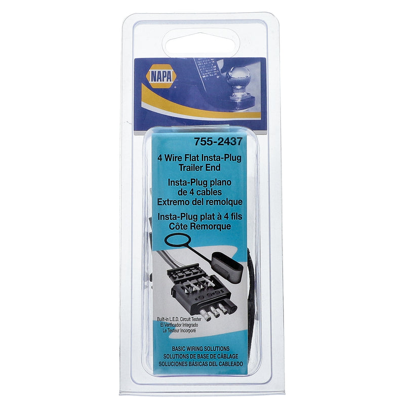 NAPA 4 WIRE FLAT INSTA-PLUG TRAILER END WITH BUILT IN LED CIRCUIT TESTER