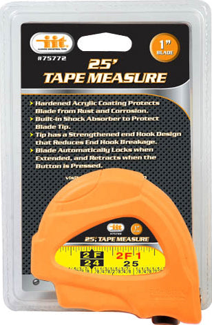 IIT 25'x1'' AUTO LOCK TAPE MEASURE