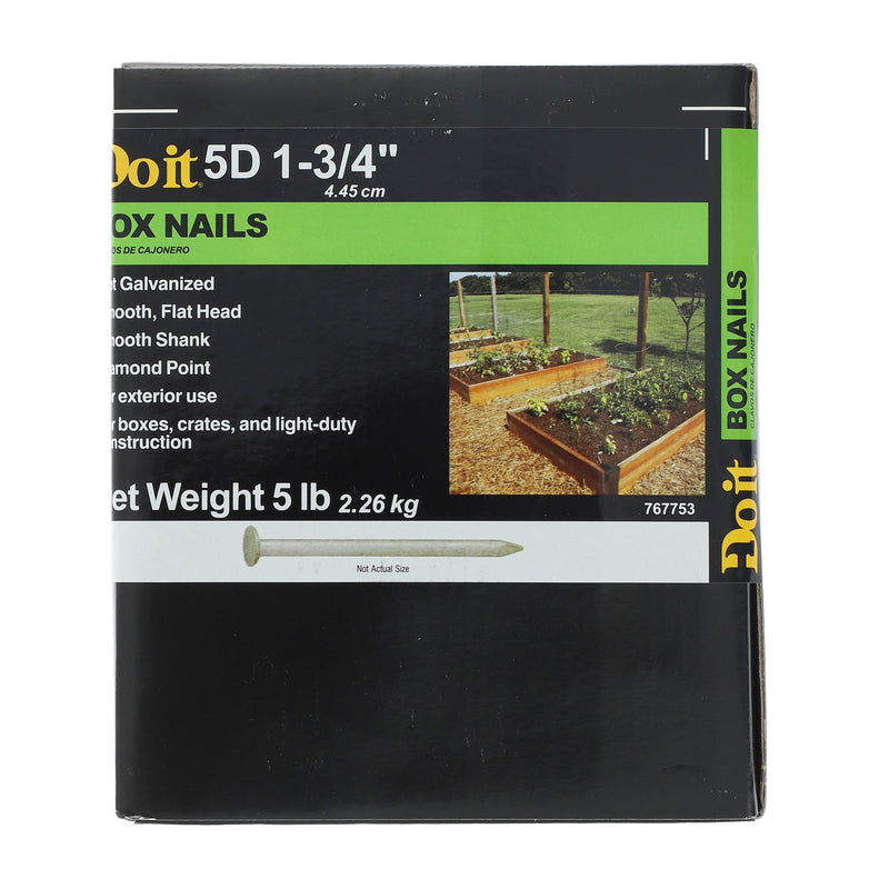 DO-IT 5LB BOX NAILS 8D 1-3/4'' HOT GALVANIZED SMOOTH SHANK