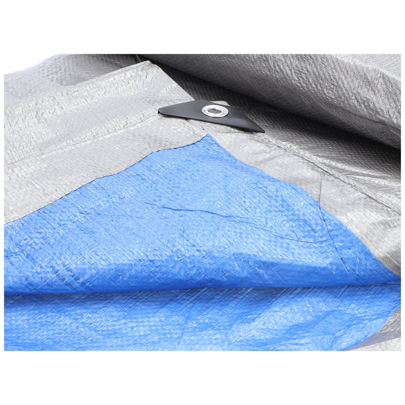 IIT 20'x30' REVERSIBLE TARP w/REINFORCED CORNER BARS SILVER-BLUE FINISH SIZE