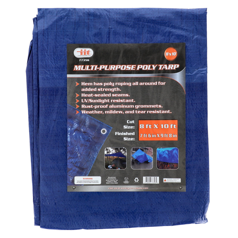 8'x10' BLUE MULTI-PURPOSE POLY TARP CUT SIZE