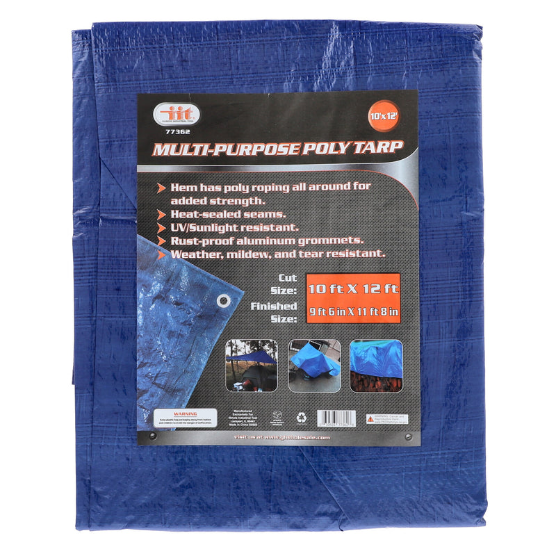 10'x12' BLUE MULTI-PURPOSE POLY TARP CUT SIZE