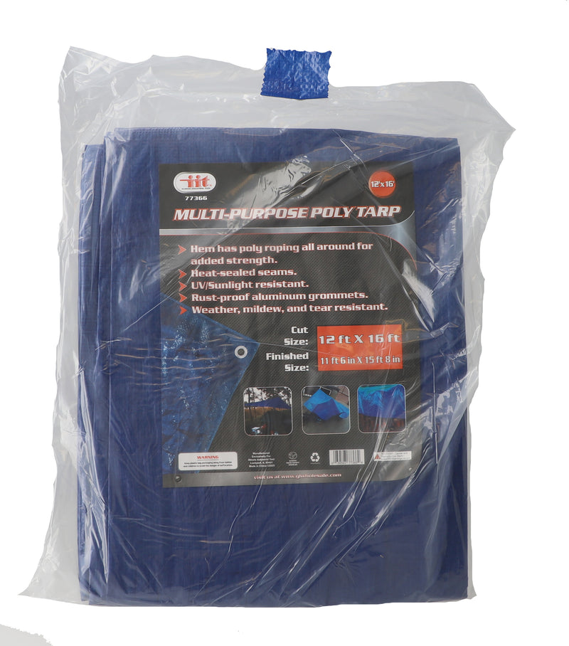 12'x16' BLUE MULTI-PURPOSE POLY TARP CUT SIZE